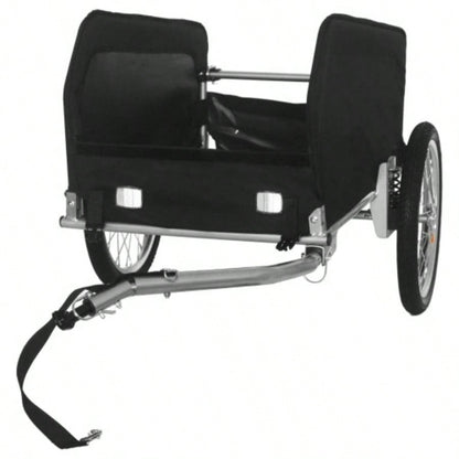 Heavy - Duty Bike Cargo Trailer with Removable Waterproof Cover - 88 lbs Capacity, 16 All - Terrain Wheels Foldable Design Camping, Groceries red black