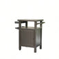 Grill Carts Outdoor Storage Cabinet with Wheels, Metal Outdoor Grill Table Kitchen Dining Table Cooking Prep BBQ Table Patio, Kitchen Island, Home Party, Bar