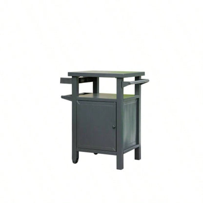 Grill Carts Outdoor Storage Cabinet with Wheels, Metal Outdoor Grill Table Kitchen Dining Table Cooking Prep BBQ Table Patio, Kitchen Island, Home Party, Bar