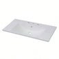 36x18 Bathroom Sink with Three Holes 8 Centerset Resin Bathroom Vanity Sink Top with Overflow, Drop in Bathroom Vessel Sink Rectangle Small Spaces, White
