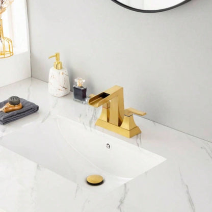 Widespread Bathroom Sink Faucet Brushed Gold