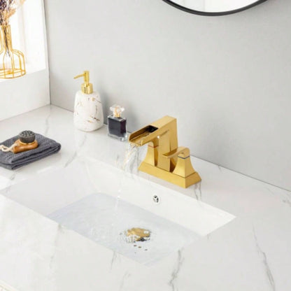 Widespread Bathroom Sink Faucet Brushed Gold
