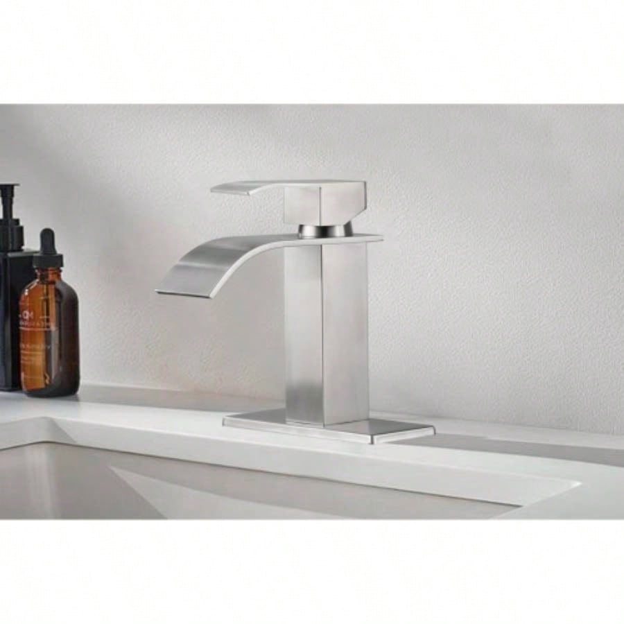 Waterfall Spout Single Handle Bathroom Sink Faucet