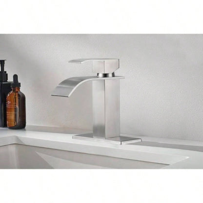 Waterfall Spout Single Handle Bathroom Sink Faucet