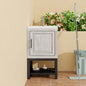 24 Bathroom Vanity with White Ceramic Sink Hot and Cold Faucet, Freestanding Bathroom Cabinet with 2 Storage Doors and Open iron Shelf Bathroom