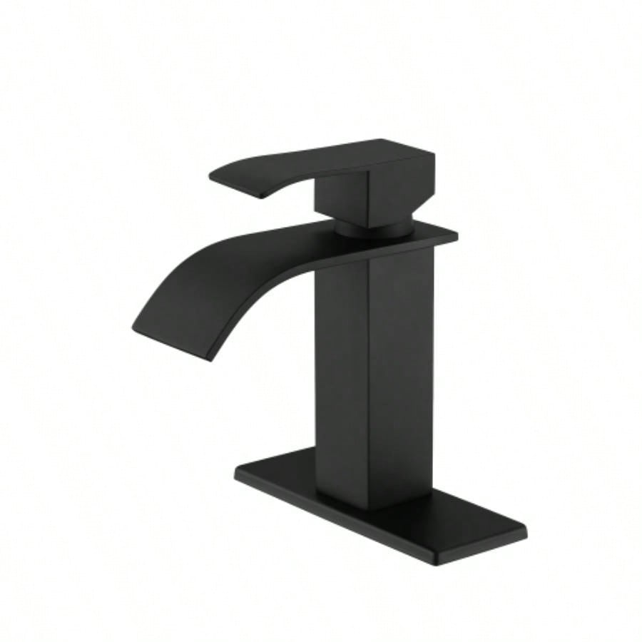 Waterfall Spout Single Handle Bathroom Sink Faucet