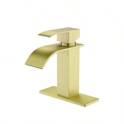 Waterfall Spout Single Handle Bathroom Sink Faucet