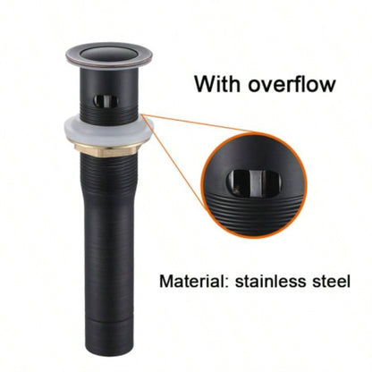 2 - Handle 4 - Inch Oil Rubbed Bronze Bathroom Faucet, Bathroom Vanity Sink Faucets with - up Drain and Supply Hoses