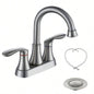 2 - Handle 4 - Inch Oil Rubbed Bronze Bathroom Faucet, Bathroom Vanity Sink Faucets with - up Drain and Supply Hoses
