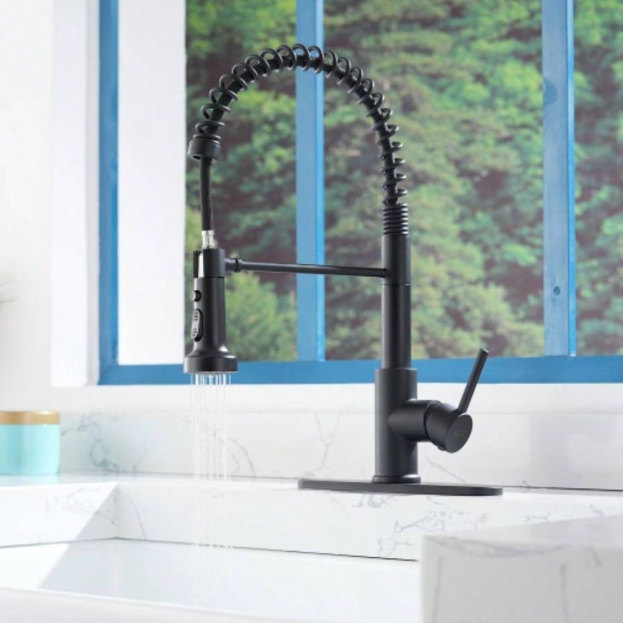 Premium Stainless Steel Pull - Out Kitchen Faucet with Flexible Spray Effortless Sink Tasks - Durable Design