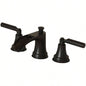 Matte Black Widespread Waterfall Bathroom Faucet with - Up Drain