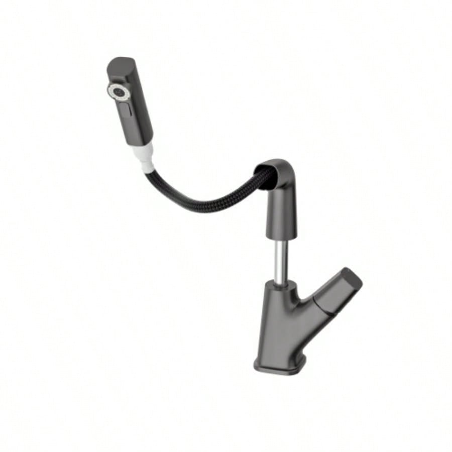 Pull - Down Bathroom Sink Faucet with Three Modes, Gunmetal Black