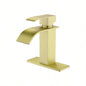 Waterfall Spout Bathroom Faucet, Single Handle Bathroom Vanity Sink Faucet