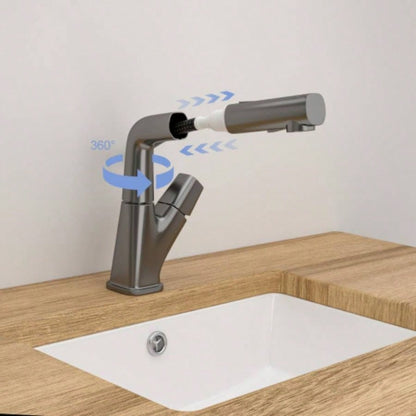 Pull - Down Bathroom Sink Faucet with Three Modes, Gunmetal Black