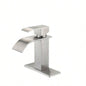 Waterfall Spout Bathroom Faucet, Single Handle Bathroom Vanity Sink Faucet