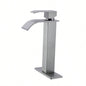 Waterfall Spout Bathroom Faucet, Single Handle Bathroom Vanity Sink Faucet