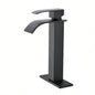 Waterfall Spout Bathroom Faucet, Single Handle Bathroom Vanity Sink Faucet