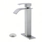 Waterfall Spout Bathroom Faucet, Single Handle Bathroom Vanity Sink Faucet