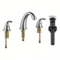 Brushed Nickel Widespread Bathroom Faucet, Waterfall Bathroom Faucets Sink 3 Hole, 2 - Handles Modern Vanity Faucet with Up Drain Assembly and Lead - Supply Hose, 8 - Inch