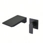 Matte Balck Wall Mount Bathroom Sink Faucet, Single Handle Bathtub Faucet with Waterfall Spout Brass Rough - in Included