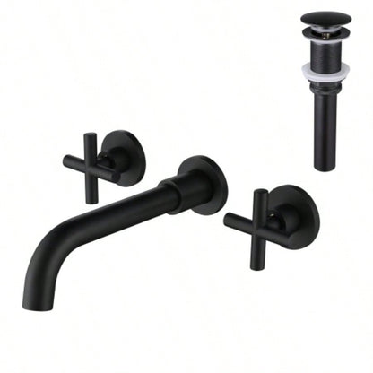 Waterfall Spout Bathroom Sink Single Handle Faucet with - Up Drain No Overflow