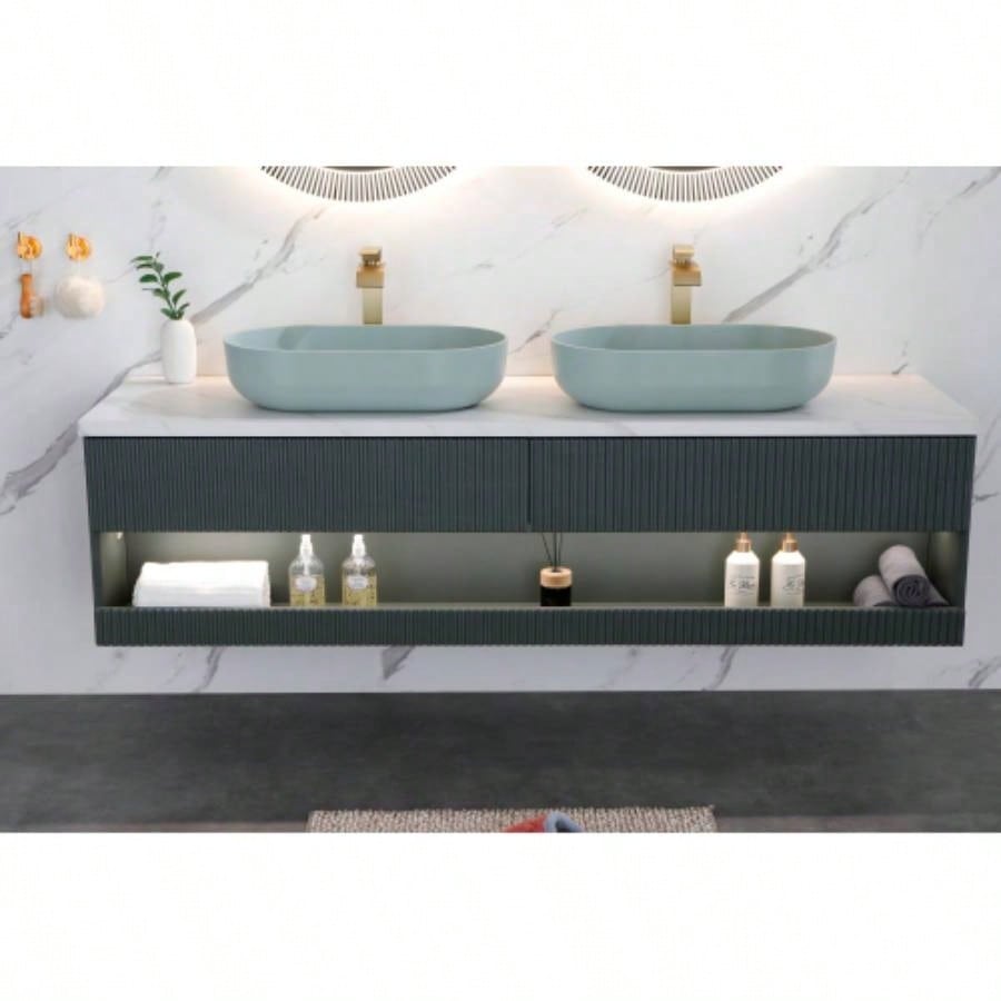 Modern Oval 24x14 Above Bathroom Vessel Sink, Bathroom Sink Lavatory Vanity Cabinet