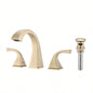2 - Handle Bathroom Sink Faucet with Drain, Brushed Gold