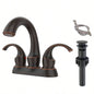 Bathroom Faucet 2 - Handle Oil Rubbed Bronze with Aerator, Swan Style 4 - inch Centerset Vanity Sink with - Up Drain and Supply Hoses, FR4075 - ORB