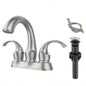 Bathroom Faucet 2 - Handle Oil Rubbed Bronze with Aerator, Swan Style 4 - inch Centerset Vanity Sink with - Up Drain and Supply Hoses, FR4075 - ORB
