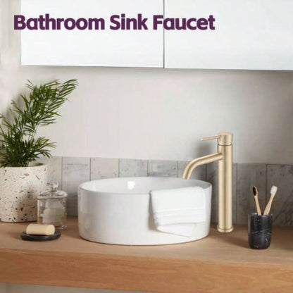 Bathroom Modern Tall Faucets Single Handle One Hole Lavatory Bathroom Sink Faucet