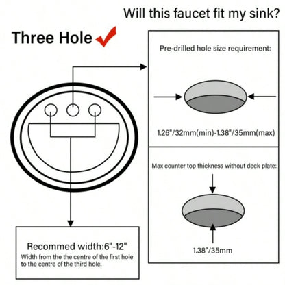 8 - Inch 3 Holes 2 Handles Bathroom Sink Faucet, Brushed Nickel
