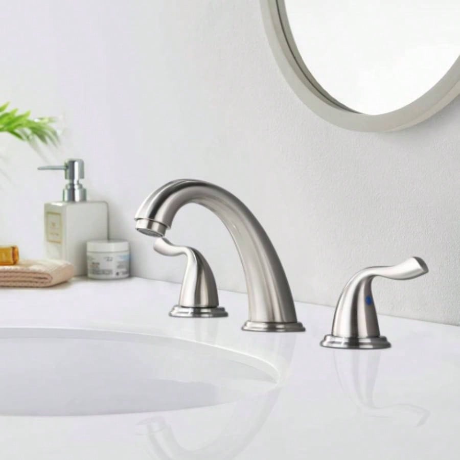 8 - Inch 3 Holes 2 Handles Bathroom Sink Faucet, Brushed Nickel