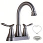 2 - Handle 4 - Inch Oil Rubbed Bronze Bathroom Faucet, Bathroom Vanity Sink Faucets with - up Drain and Supply Hoses