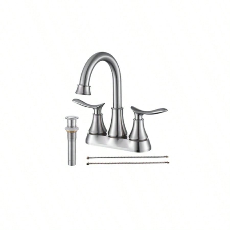 2 - Handle 4 - Inch Oil Rubbed Bronze Bathroom Faucet, Bathroom Vanity Sink Faucets with - up Drain and Supply Hoses