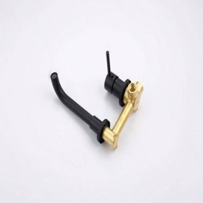 Wall Mount Faucet Bathroom Sink or Bathtub, Single Handle 2 Holes Brass Rough - in Included, Matte Black