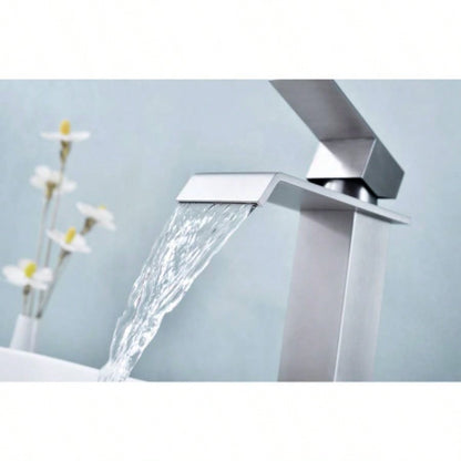 Waterfall Spout Single Handle Bathroom Sink Faucet