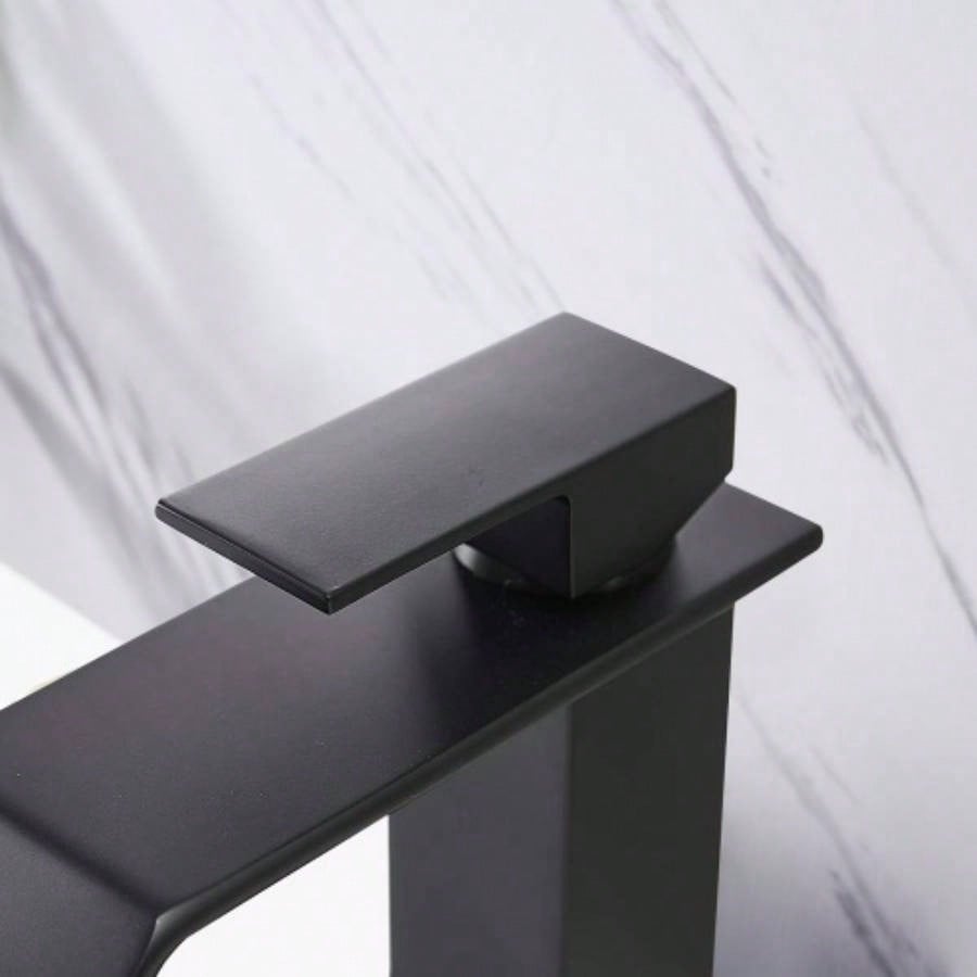 Waterfall Spout Bathroom Faucet, Single Handle Bathroom Vanity Sink Faucet