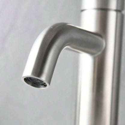 Compliant Single Hole Bathroom Faucet - 6.57 High Stainless Steel Waterfall Faucet Brushed Nickel