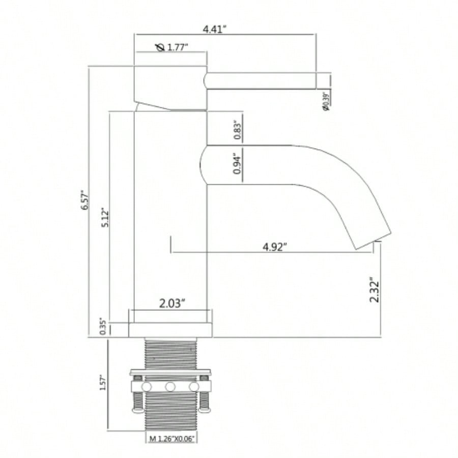 Compliant Single Hole Bathroom Faucet - 6.57 High Stainless Steel Waterfall Faucet Brushed Nickel
