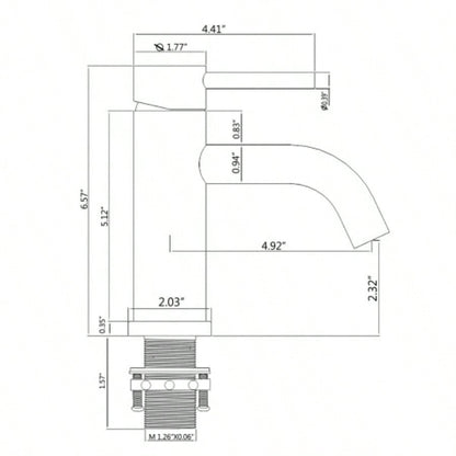 Compliant Single Hole Bathroom Faucet - 6.57 High Stainless Steel Waterfall Faucet Brushed Nickel