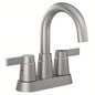 Bathroom Faucet Brushed Nickel 2 - Handle Bathroom Sink Faucet 360 Degree High Swivel Spout Centerset 4 Inch Vanity Faucet RV Bathroom Faucet 3 Holes Lavatory Faucet