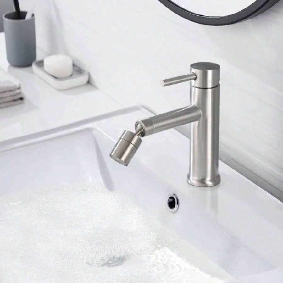 Brushed Nickle Bathroom Faucet 2 Mode Faucet Bathroom Sink with 360 Rotating Aerator