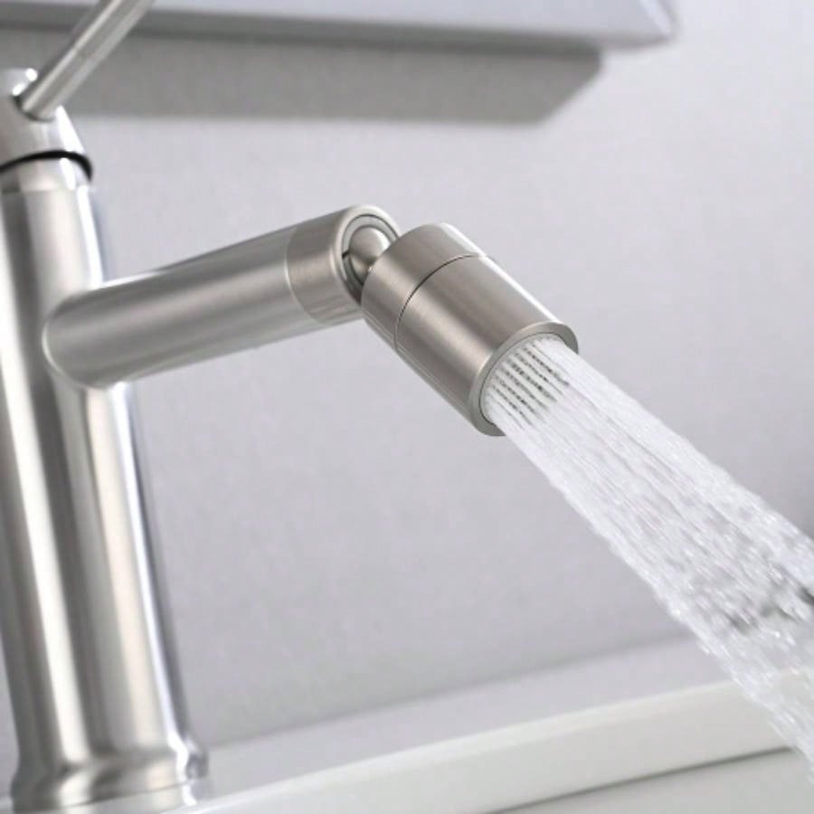 Brushed Nickle Bathroom Faucet 2 Mode Faucet Bathroom Sink with 360 Rotating Aerator