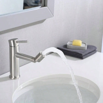 Brushed Nickle Bathroom Faucet 2 Mode Faucet Bathroom Sink with 360 Rotating Aerator