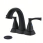 2 Handle 4 Inch Centerset Bathroom Sink Faucet with - Up Drain, Brushed Nickel