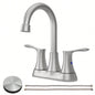 Bathroom Faucet Brushed Nickel, 4 2 - Handle centerset basin faucet with - up Drain Supply Lines 11