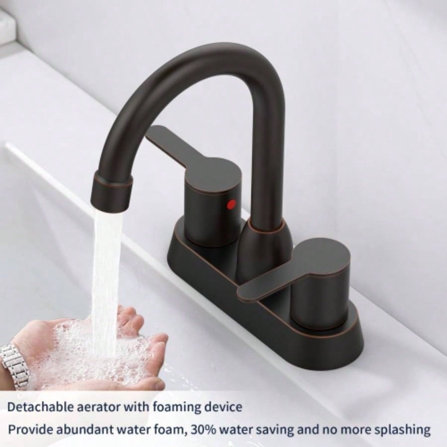 2 Handles Bathroom Sink Faucet, Oil Rubbed Bronze Centerset RV Bathroom Faucets 2/3 Hole
