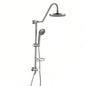 Shower System with Rain Showerhead, 5 - Function Hand Shower, Adjustable Slide Bar and Soap Dish Bathroom Shower Faucet Set, Brushed Nickel