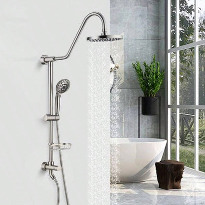 Shower System with Rain Showerhead, 5 - Function Hand Shower, Adjustable Slide Bar and Soap Dish Bathroom Shower Faucet Set, Brushed Nickel