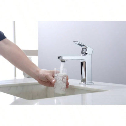 Single Hole Bathroom Faucet, Laundry Vanity Sink Faucet with Two 9/16 Hoses